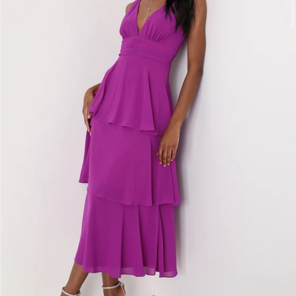 Tiered midi dress (wedding guest)